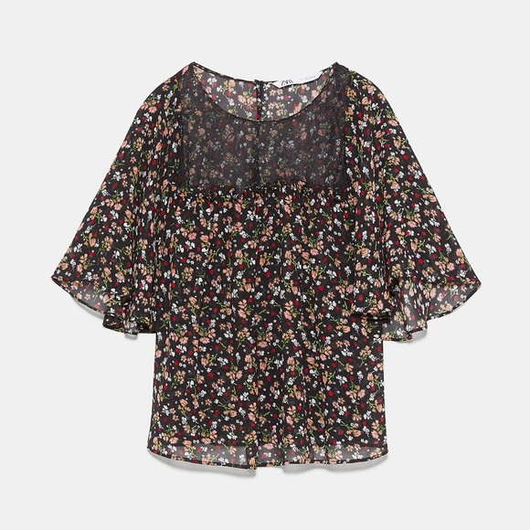 Zara Flowy Floral Printed Top M - Picture 2 of 6
